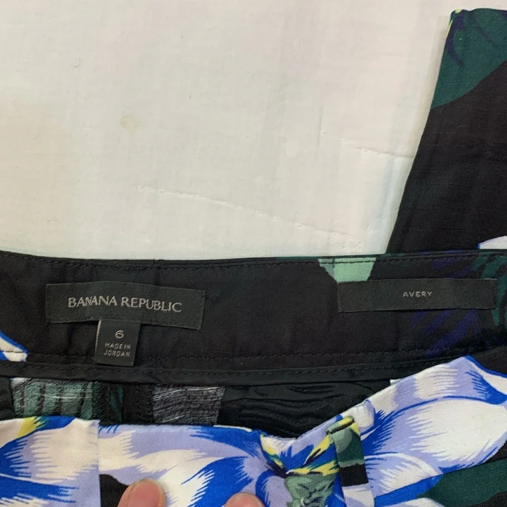 Banana Republic Avery Linen-Blend‎ Floral Ankle Pants Size 6